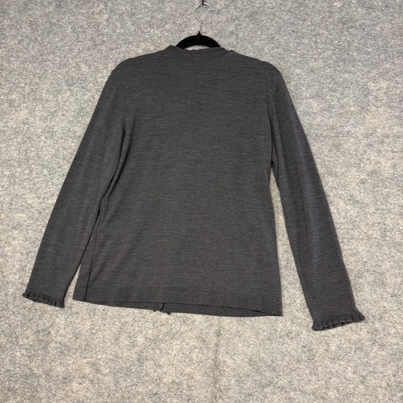 MarcCain Gray Women’s Virgin Wool Blend Lace Detail Cardigan Size 6 - Picture 13 of 14